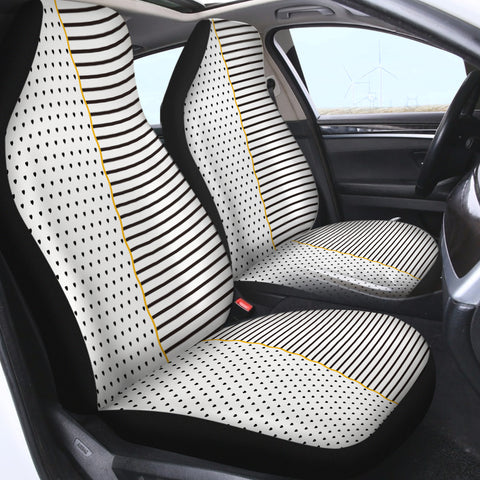 Image of B&W Multi Heart Dot & Stripes Golden Line SWQT5267 Car Seat Covers