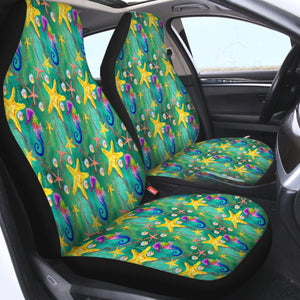Multi Seahorses & Starfishes SWQT5328 Car Seat Covers