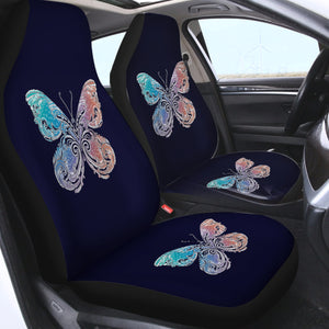 2-Tone Gradient Blue Red Butterfly Navy Theme SWQT5329 Car Seat Covers