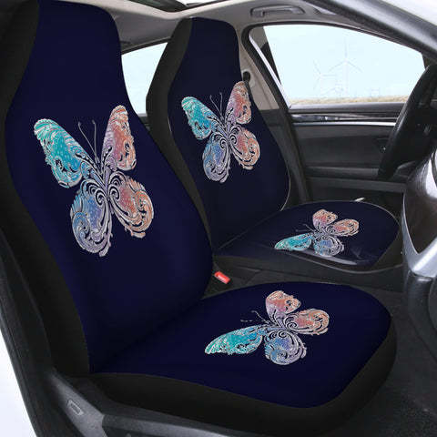 Image of 2-Tone Gradient Blue Red Butterfly Navy Theme SWQT5329 Car Seat Covers