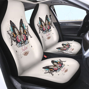 Fashion Butterfly White Theme SWQT5330 Car Seat Covers