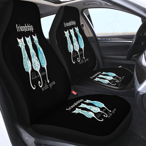 Image of Cats Friendship - Life Is Better With You SWQT5331 Car Seat Covers