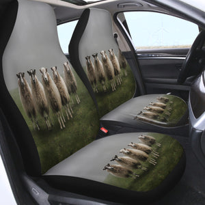 Five Standing Sheeps Dark Theme SWQT5332 Car Seat Covers