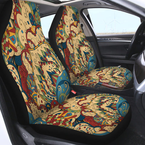 Image of Vintage Color Royal Pattern SWQT5334 Car Seat Covers