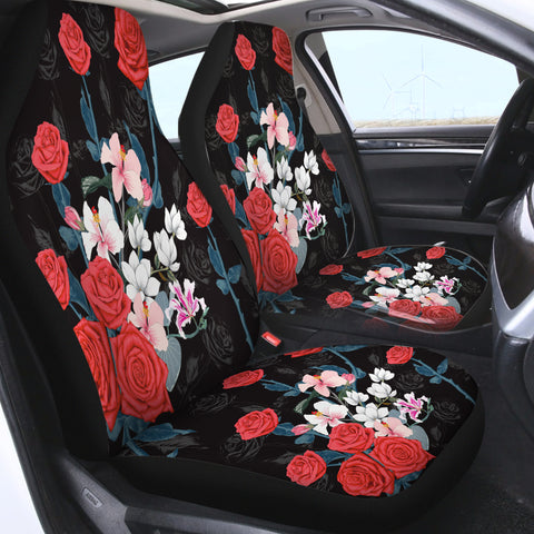 Image of Roses Black Shadow Theme SWQT5336 Car Seat Covers