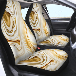 Golden Brown Old Paint Splatter SWQT5342 Car Seat Covers