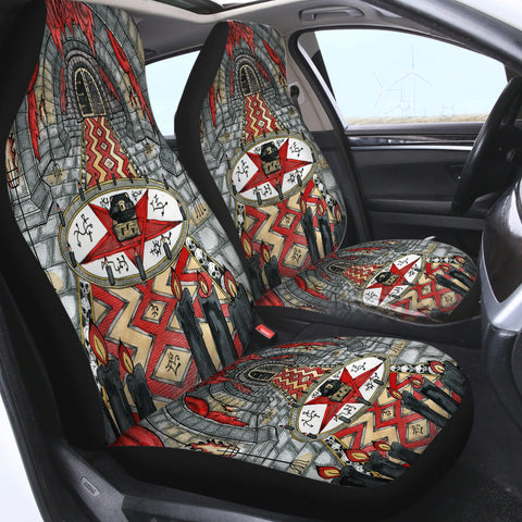 Image of Dark Satan Theme Color Pencil Sketch SWQT5343 Car Seat Covers