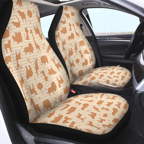 Image of Animel Orange Shadow Stripes SWQT5346 Car Seat Covers