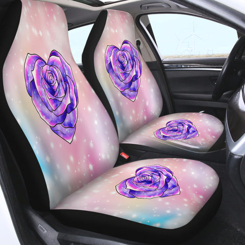 Image of Purple Heart Rose Pastel Theme SWQT5347 Car Seat Covers