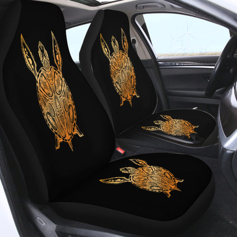 Image of Golden Aztec Pattern Turtle SWQT5348 Car Seat Covers