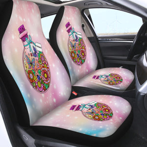 Floral Butterflies Bottle Illustration Pastel Theme SWQT5350 Car Seat Covers