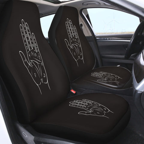 Image of Zodiac Sign On Hand Black Theme SWQT5357 Car Seat Covers
