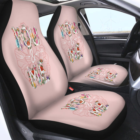 Image of Floral You And Me Pink Theme SWQT5446 Car Seat Covers