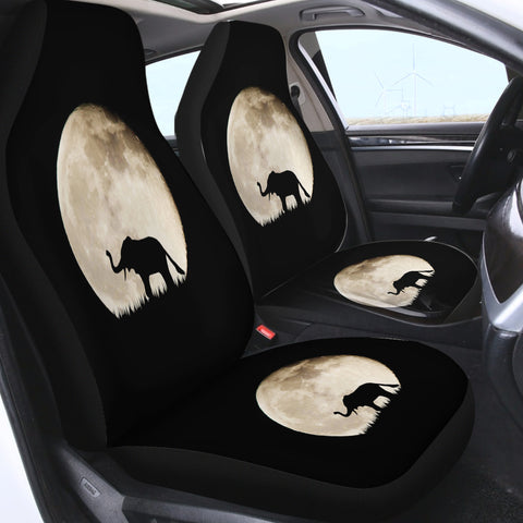 Image of Elephant Under The MoonLight SWQT5451 Car Seat Covers