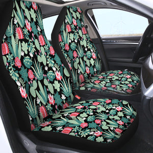 Cute Cactus Flowers SWQT5458 Car Seat Covers