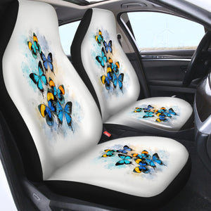 Blue Tint Butterflies SWQT5461 Car Seat Covers