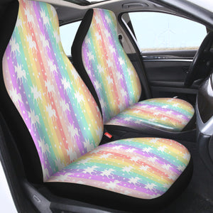 Unicorns Pastel Stripes SWQT5462 Car Seat Covers