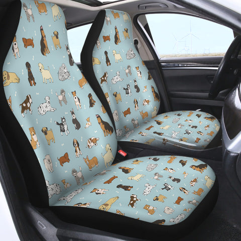 Image of Cute Dogs Drawing SWQT5464 Car Seat Covers