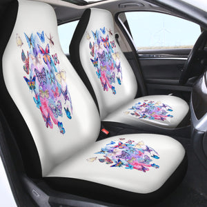 Pink & Purple Butterflies SWQT5466 Car Seat Covers