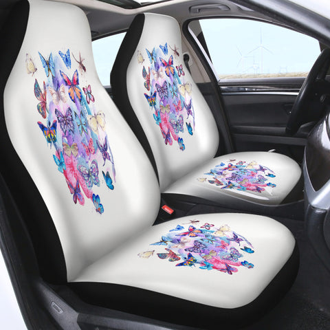 Image of Pink & Purple Butterflies SWQT5466 Car Seat Covers