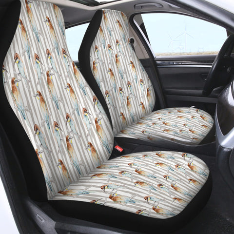 Image of Sunbird Beige Stripes SWQT5468 Car Seat Covers