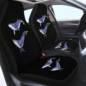 Double Galaxy Big Whales Black Theme SWQT5477 Car Seat Covers