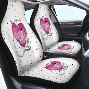 I Love You - Black Line Cats Couple SWYJ5482 SWQT5482 Car Seat Covers