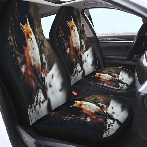 Image of Lovely Little Fox In Forest Blur SWQT5488 Car Seat Covers