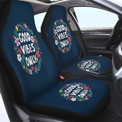 Image of Floral Good Vibes Only SWQT5489 Car Seat Covers