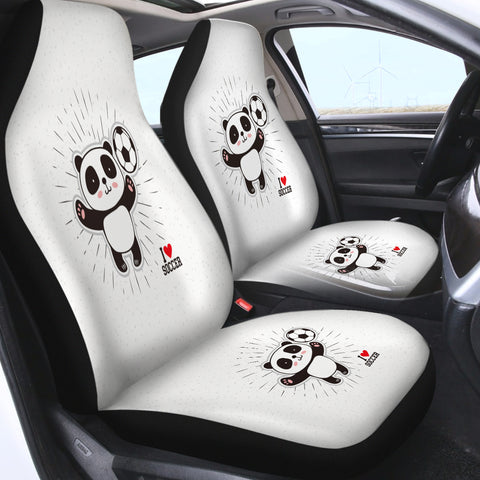 Image of Cute Little Panda I Love Soccer SWQT5491 Car Seat Covers