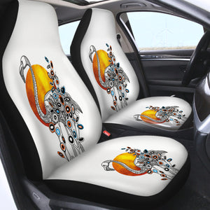 B&W Line Art Stork SWQT5495 Car Seat Covers