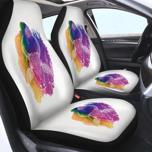 Colorful Splatter Mandala Buffalo White Line SWQT5497 Car Seat Covers