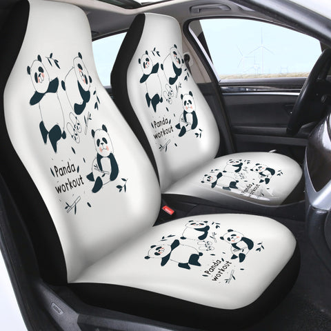 Image of Cute Panda Work Out SWQT5500 Car Seat Covers
