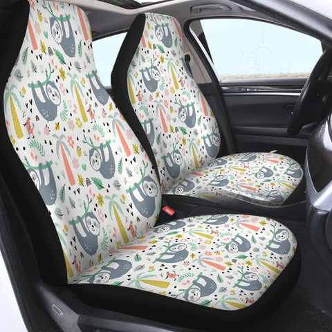 Image of Cute Sloth Colorful Theme SWQT5503 Car Seat Covers