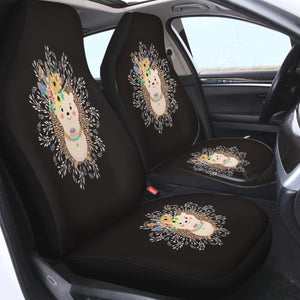 Cute Floral Pastel Hedgehog SWQT5597 Car Seat Covers