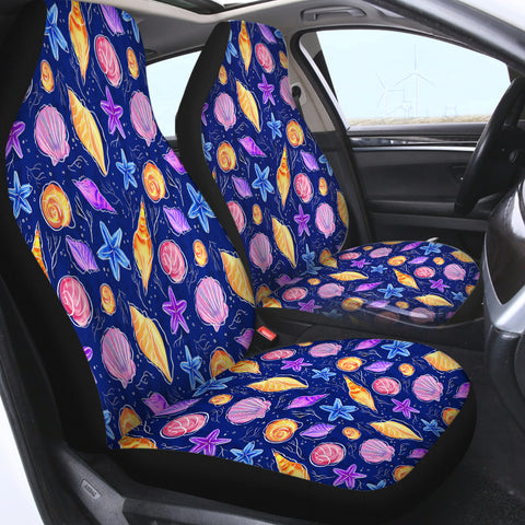 Image of Submarine Creatures White Line SWQT5602 Car Seat Covers