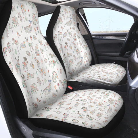 Image of Collection Of Pastel Mandala Animals SWQT5609 Car Seat Covers