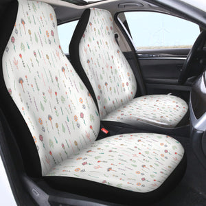 Vintage Flowers White Theme SWQT5610 Car Seat Covers