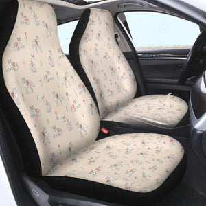 Multi Pastel Color Mandala Fox SWQT5612 Car Seat Covers