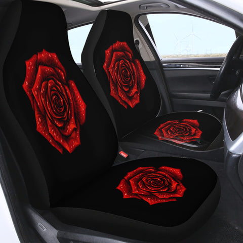 Image of Dark Rose Black Theme SWQT5619 Car Seat Covers