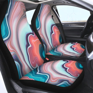 Purple Color Waves SWQT5622 Car Seat Covers