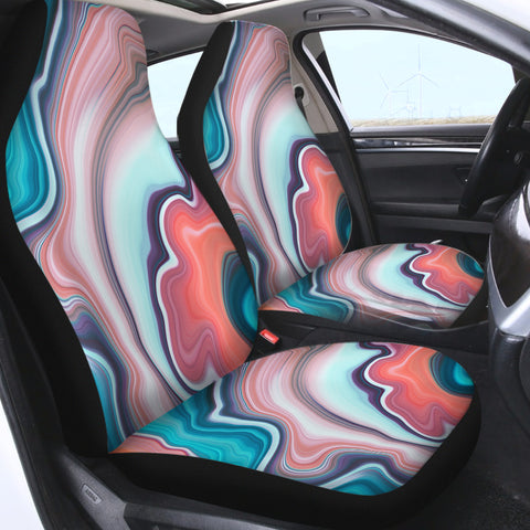 Image of Purple Color Waves SWQT5622 Car Seat Covers