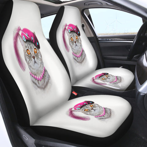 Image of Female Artist Cat SWQT5627 Car Seat Covers