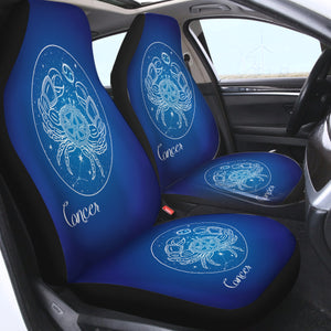 Cancer Sign Blue Theme SWQT6109 Car Seat Covers