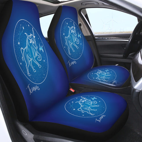 Image of Taurus Sign Blue Theme SWQT6112 Car Seat Covers