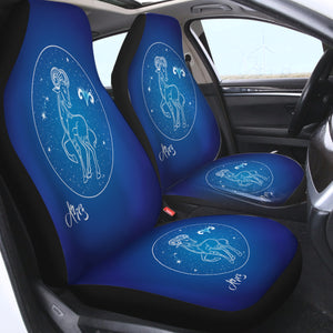 Aries Sign Blue Theme SWQT6114 Car Seat Covers