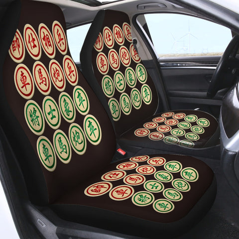 Image of Chiness Check Xiangqi Black Theme SWQT6116 Car Seat Covers