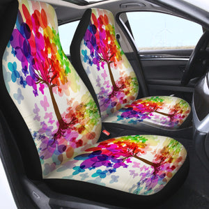 Colorful Butterfly Pattern Tree SWQT6118 Car Seat Covers