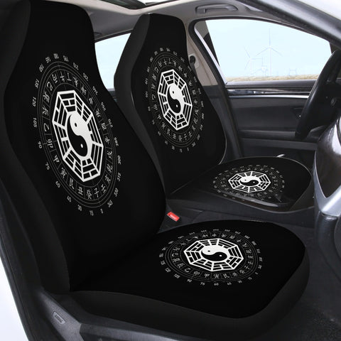Image of B&W Yin Yang Zodiac Sign SWQT6120 Car Seat Covers