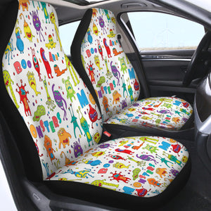 Colorful Funny Boo Monster Collection SWQT6129 Car Seat Covers